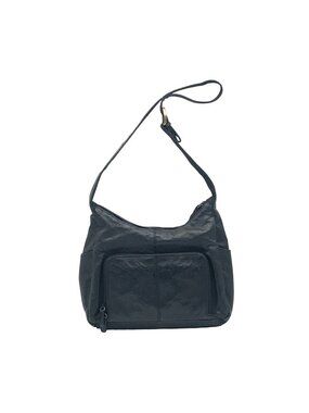 Cabin Creek Black Floral Pebbled Leather Shoulder Bag